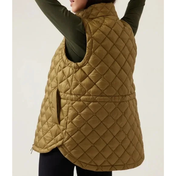 Athleta Whisper Featherless Vest Diamond Quilted Puffer Full Zip Women's Small - Picture 5 of 13